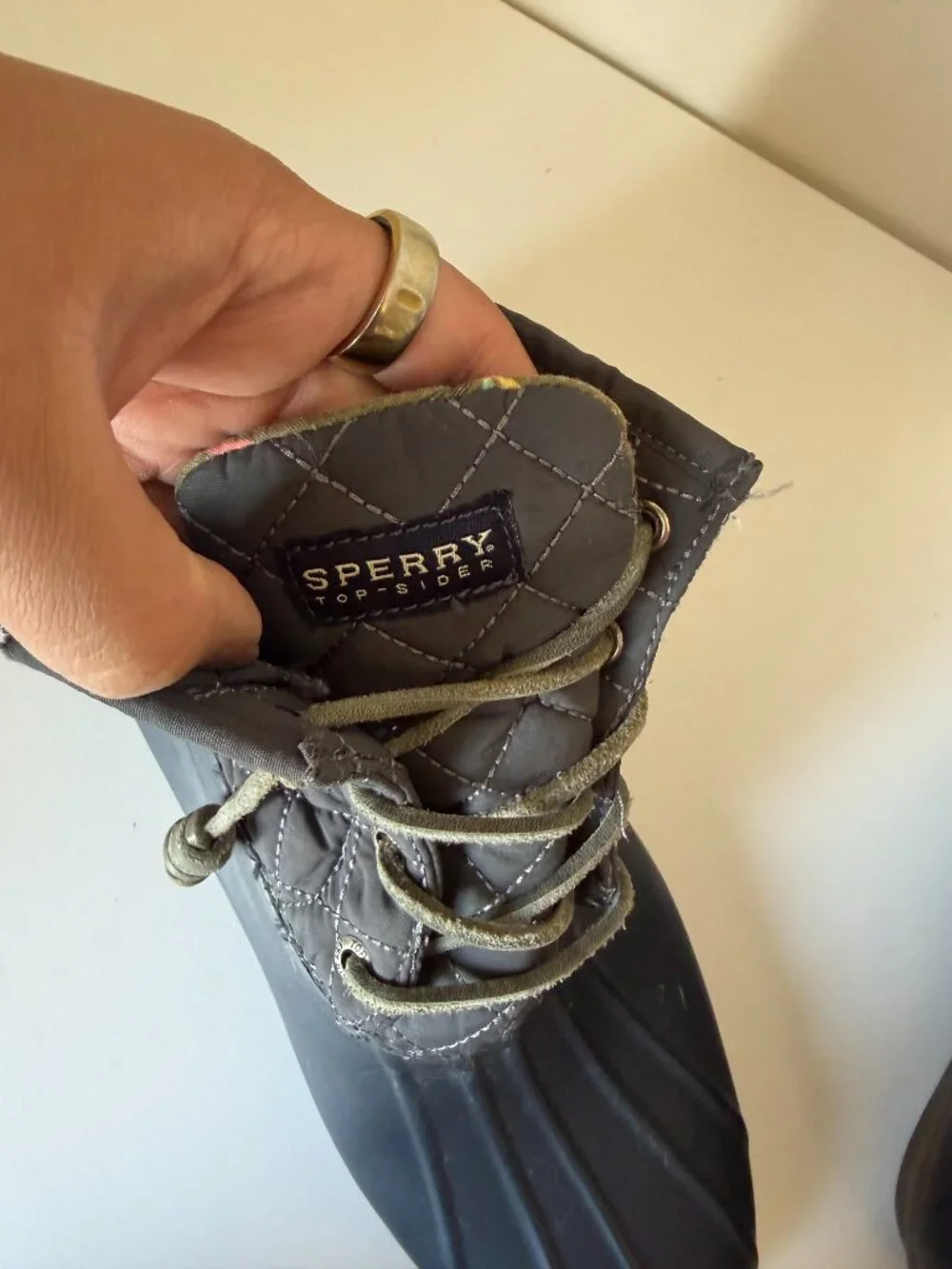 Sperry Saltwater Duck Boots | Navy Blue Quilted | Size 7 | Waterproof Rain Boots